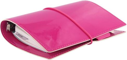 Filofax Domino Patent Organizer, Pocket Size, Hot Pink - High-Gloss, Contemporary, Six Rings, Week-to-View Calendar Diary, Multilingual, 2025 (C022480-25) in Saudi Arabia