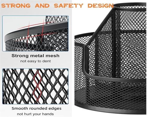 Sturdy Rotating Pen Holder, Cute Metal Pencil Holder, Large Mesh Pen Organizer for Desk, Premium Friendly Office Desk Accessories & Workspace Organizers, Sakura Pink in Saudi Arabia
