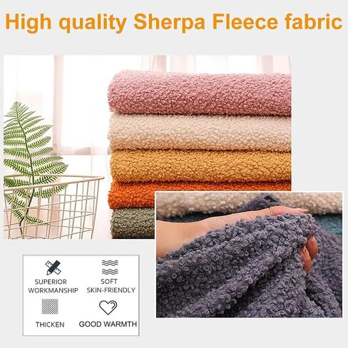 Long Pile Sherpa Fleece Fabric for Crafts 63x19in 160x50cm Faux Fur Lining Fabric Lambskin Thermal Lined Material for DIY Plush Coat Decorations Coat Hat Gloves pet House(Color:Black) in Saudi Arabia