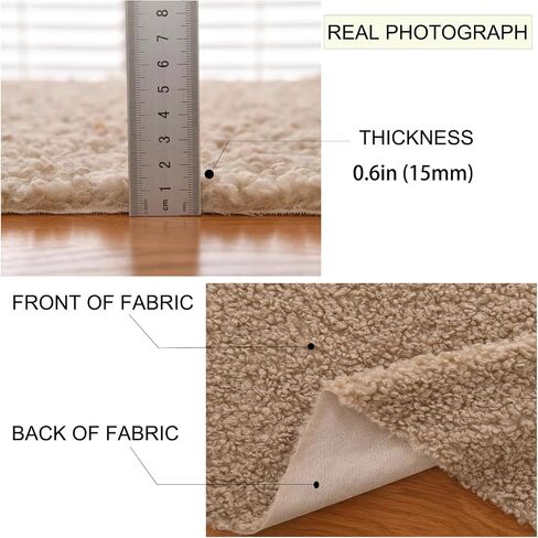 Long Pile Sherpa Fleece Fabric for Crafts 63x19in 160x50cm Faux Fur Lining Fabric Lambskin Thermal Lined Material for DIY Plush Coat Decorations Coat Hat Gloves pet House(Color:Black) in Saudi Arabia