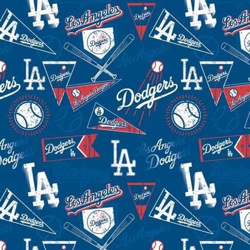 LA Los Angeles Dodgers Cotton Fabric - MLB Team Logo Cotton Fabric by The Yard, Fat Quarter, Half Yard, 1 Yard, 2 Yard Cuts in Saudi Arabia