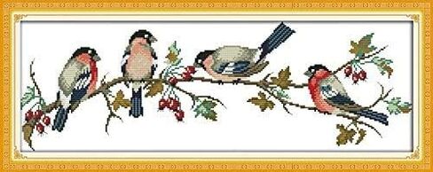 Cross Stitch Kits 11ct مختومة للأطفال والبالغين ، مجموعة التطريز المطبوعة مسبقًا للمبتدئين ، والحيوانات الجميلة (D419 اثنان من الفلامينغ ، الحجم 14''x17 '') in Kuwait