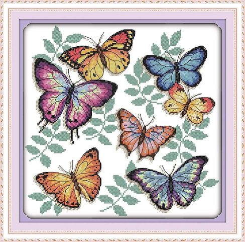 Cross Stitch Kits 11ct مختومة للأطفال والبالغين ، مجموعة التطريز المطبوعة مسبقًا للمبتدئين ، والحيوانات الجميلة (D419 اثنان من الفلامينغ ، الحجم 14''x17 '') in Kuwait