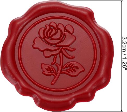 PATIKIL Wax Seal Stickers, 25 Pcs Embossed Self Adhesive Rose Sticker for Envelope Letter Wedding Invitation Card Birthday Party Gift Wrap, Red in Saudi Arabia