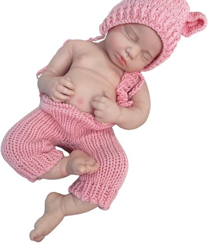 20" Full Body Solid Silicone Reborn Dolls Girl 3D Painted Newborn Baby Doll That Look Real Sleeping Babies 03 in Kuwait