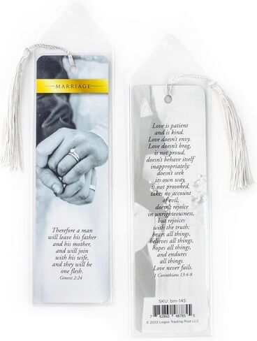 Bible Bookmark with Tassel & Scripture - Genesis 2:24 Marriage Bible Verse Bookmark - Inspirational Christian Bookmarks for Men & Women - Religious Bookmarks in Saudi Arabia