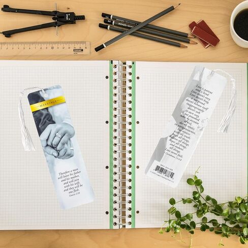 Bible Bookmark with Tassel & Scripture - Genesis 2:24 Marriage Bible Verse Bookmark - Inspirational Christian Bookmarks for Men & Women - Religious Bookmarks in Saudi Arabia
