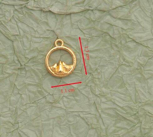 50 Pcs Circle Mountain Charms Mini Metal 1.1 x 1.4 cm Cute Pendant Supplies for DIY Jewelry Making Finding Necklace Bracelet Keychain Handmade Decoration in Saudi Arabia