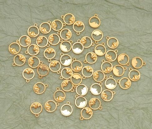 50 Pcs Circle Mountain Charms Mini Metal 1.1 x 1.4 cm Cute Pendant Supplies for DIY Jewelry Making Finding Necklace Bracelet Keychain Handmade Decoration in Saudi Arabia