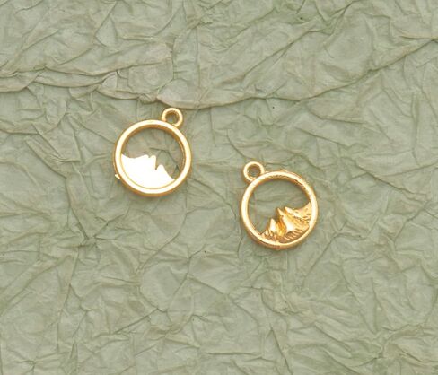 50 Pcs Circle Mountain Charms Mini Metal 1.1 x 1.4 cm Cute Pendant Supplies for DIY Jewelry Making Finding Necklace Bracelet Keychain Handmade Decoration in Saudi Arabia