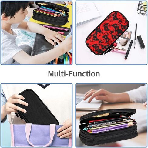Perinsto Video Game Controller Background Pencil Case Big Capacity Multi Compartment Stationery Box Gaming Gadgets Pencil Pouch Holder Desk Organizer For School Office Home, Black in Saudi Arabia