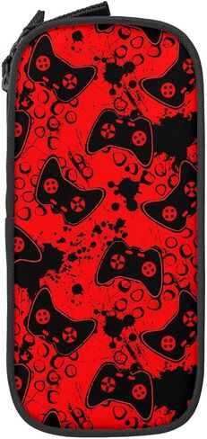 Perinsto Video Game Controller Background Pencil Case Big Capacity Multi Compartment Stationery Box Gaming Gadgets Pencil Pouch Holder Desk Organizer For School Office Home, Black in Saudi Arabia