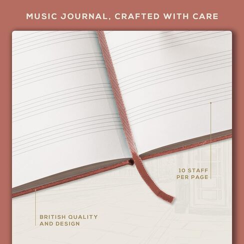 BEECHMORE BOOKS Blank Sheet Music Notebook - A4 156 Thick Pages 8.5 x 11.5 inch, 10-Staff Hardcover Vegan Leather 120gsm Composition Manuscript Paper - Boxed for Gifts Writers, Musicians in Saudi Arabia