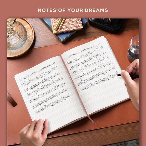 BEECHMORE BOOKS Blank Sheet Music Notebook - A4 156 Thick Pages 8.5 x 11.5 inch, 10-Staff Hardcover Vegan Leather 120gsm Composition Manuscript Paper - Boxed for Gifts Writers, Musicians in Saudi Arabia