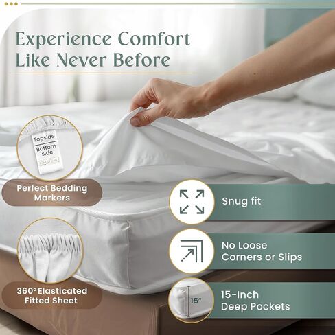 Chateau Home Collection King Size Sheets, Dark Denim, 800 Thread Count Sateen Weave 100% Egyptian Cotton, Deep Pocket in Saudi Arabia