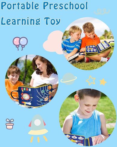 Busy Board Montessori Toys for 1 2 3 4 Year Old Girl Busy Book for Toddlers Preschool Learning Book for Fine Motor Skills, Sensory Toys for Autism Kids, Birthday Valentines Gifts for Girl 1-3 -Pink in Kuwait