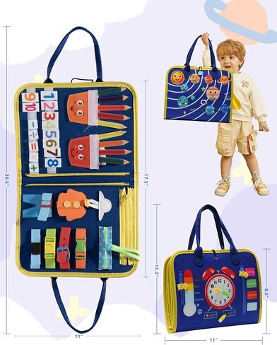 Busy Board Montessori Toys for 1 2 3 4 Year Old Girl Busy Book for Toddlers Preschool Learning Book for Fine Motor Skills, Sensory Toys for Autism Kids, Birthday Valentines Gifts for Girl 1-3 -Pink in Kuwait