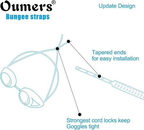 مجموعة أحزمة نظارات السباحة بنجي من Oumers (4 عبوات)، أشرطة بديلة قابلة للتعديل لنظارات السباحة مع مشبك قفل سلكي لنظارات السباحة المضادة للضباب وسباقات الأطفال | متينة عالمية، مقاس واحد يناسب الجميع in Saudi Arabia