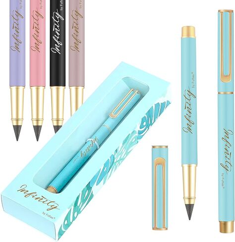 Deluxe eternal everlasting infinity pencil. Genuine Infinity brand with a metallic body, premium quality with Eraser, and an unlimited writing magic pencil. (Black) in Saudi Arabia