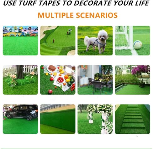 Double Sided Artificial Grass Turf Tape 2 Packs 2 Inch x 16.5 Feet Strong Viscosity Self Adhesive Grass Rug Tape Artificial Turf Seaming Tape for Lawn Garden Turf Tape (2) in Kuwait
