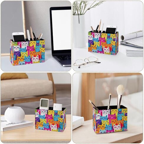 Famame America Flag with Eagle Pencil Holder for Desk, Leather Desktop Container Pen Cup Storage Study Table Pen Organizer Makeup Brush Holder for Classroom Office Home in Kuwait