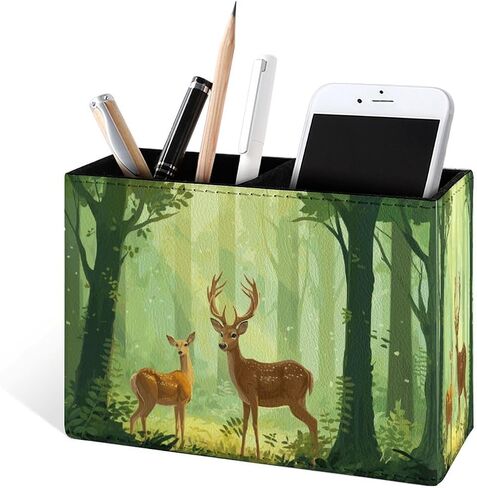 Famame America Flag with Eagle Pencil Holder for Desk, Leather Desktop Container Pen Cup Storage Study Table Pen Organizer Makeup Brush Holder for Classroom Office Home in Kuwait