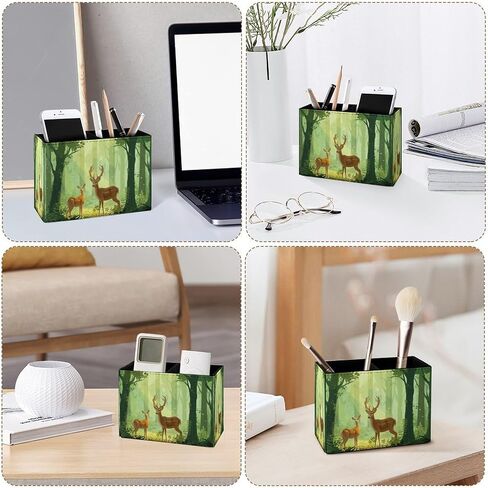 Famame America Flag with Eagle Pencil Holder for Desk, Leather Desktop Container Pen Cup Storage Study Table Pen Organizer Makeup Brush Holder for Classroom Office Home in Kuwait