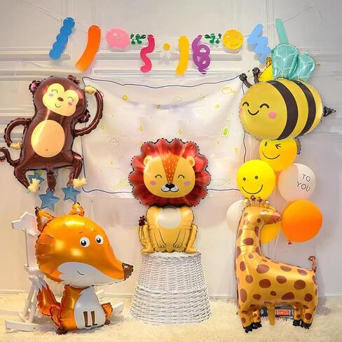 البالونات النحل 6 أجهزة كمبيوتر محببة على شكل هيليوم على شكل حزب كرتون غابات البالونات غابة Safari موضوع خلفية الأطفال زخارف حفلة عيد ميلاد لوازم اللوازم in Kuwait