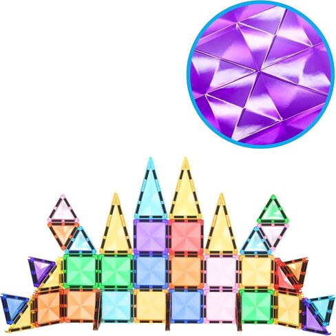 Picassotiles Mini Size Magnetic Tiles Sensory Magnet Toys Diamond Series Building Builds مجموعة STEM Learning Travel Size Toy Toy Toy For Kids Boys Girls Age 3+ PTM30 in Saudi Arabia