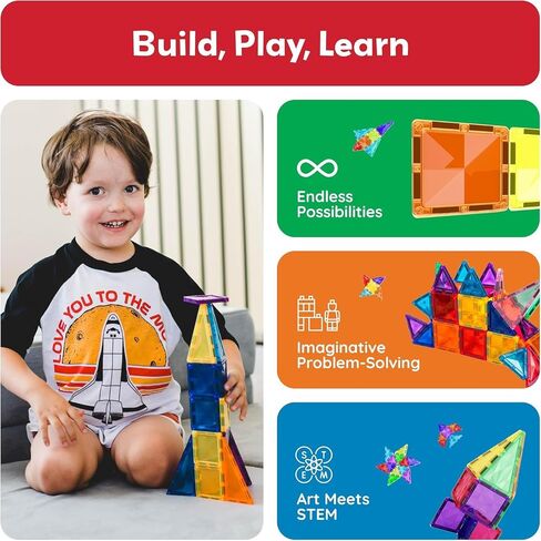 Picassotiles Mini Size Magnetic Tiles Sensory Magnet Toys Diamond Series Building Builds مجموعة STEM Learning Travel Size Toy Toy Toy For Kids Boys Girls Age 3+ PTM30 in Saudi Arabia