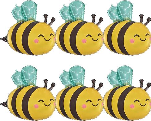 البالونات النحل 6 أجهزة كمبيوتر محببة على شكل هيليوم على شكل حزب كرتون غابات البالونات غابة Safari موضوع خلفية الأطفال زخارف حفلة عيد ميلاد لوازم اللوازم in Kuwait