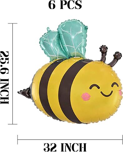 البالونات النحل 6 أجهزة كمبيوتر محببة على شكل هيليوم على شكل حزب كرتون غابات البالونات غابة Safari موضوع خلفية الأطفال زخارف حفلة عيد ميلاد لوازم اللوازم in Kuwait