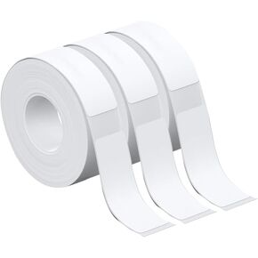 3Rolls White Label Tape 15mmx50mm Compatible with Phomemo D30 D35 Label Maker Waterproof Laminated Custom Stickers Office Labels Replacement (White)