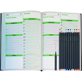 Sunnyside Undated Planner - Daily Organizer, Hourly, Day and Monthly Planner Full Size Non-Dated Calendar Journal for Appointments, Tasks, Goal Setting, Tracking Priorities and Gratitude Notes