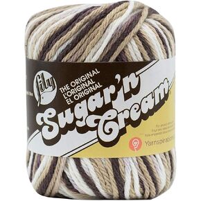 Lily Sugar 'N Cream The Original Ombre Yarn, 2oz, Gauge 4 Medium, 100% Cotton, Brown - Machine Wash & Dry (10200202014)