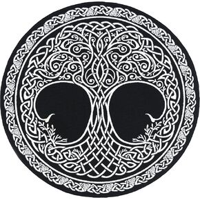 Norse Viking Mythology Yggdrasil Tree of Life Seltic Style Symbol كبير سترة دراجة نارية مطرزة على تصحيح الظهر