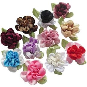 Chenkou Craft 2tone Satin Ribbon Flowers أقواس الأسلاك DIY Craft Wedding Decoration 40pcs