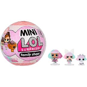 Mini LOL Surprise Family - مع 3 دمى ومفاجآت ودمى صغيرة قابلة للتحصيل وملعب الكرة ودمى الأزياء المصغرة - هدية رائعة للفتيات العمر 4+