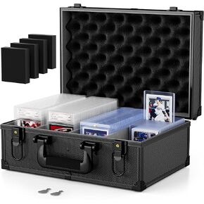 Vitula Graded Cards Storage Box Fits for 550 TopLoaders or 100+ PSA Slabs or120 Magnetic Card Holders, Lockable Trading Card Storage Box Fits for Top Loaders, or Graded Slabs, L