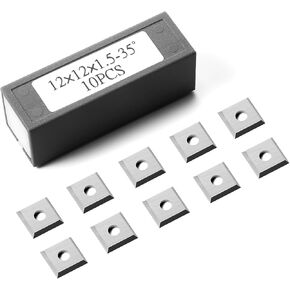 Genmitsu 10pcs Square Shape Tungsten Carbide Cutters Inserts Set, Spoilboard Surfacing Router Bit Replacement Cutter Accessories, 10x10x2.2mm, 30° Cutting Angle in Kuwait