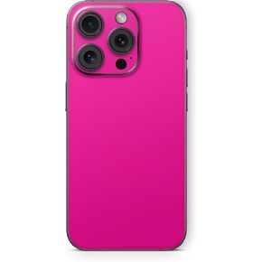 MightySkins Skin Compatible with Apple iPhone 15 Pro Back Only Wrap - Solid Hot Pink | Protective, Durable, and Unique Vinyl Decal wrap Cover | Easy to Apply & Change Styles | Made in The USA