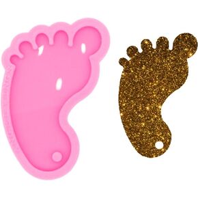 Super Glossy Foot Shape Silicone Mold Necklace Jewelry Epoxy Resin Mould Crafting Keychain Resin Silicone Molds DIY Jewelry Making Tools