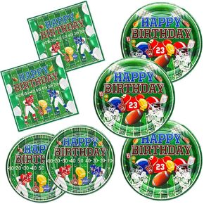 144pcs زخارف حفلات كرة القدم لحفلات عيد ميلاد كرة القدم اللوحات كرة القدم والمناديل لكرة القدم زخارف حفلة عيد ميلاد لاستلوازات حفلات كرة القدم