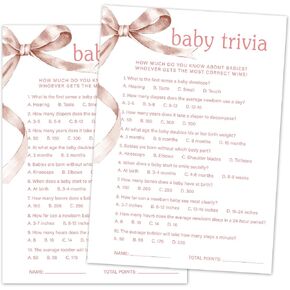 مجموعة لعبة استحمام الطفل Trivia Baby ، 30 بطاقات ألعاب Pink Boy Boy Baby مع بطاقة إجابة ، وبطاقات ألعاب للكشف عن جنسنا الإعلان ، وحفلات استحمام الطفل وأنشطة اللوازم -P02