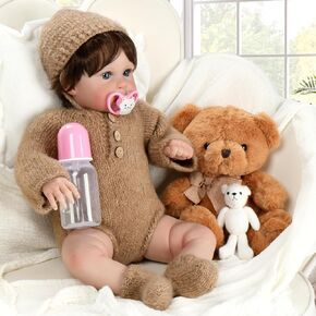 Ktaxon Reborn Baby Doll مع ملابين مجموعة ، ودمية صغيرة من القماش الناعمة واقعية مع جميع الملحقات ، ودمى الأطفال حديثي الولادة لمدة 3 سنوات من الفتيات والفتيات (الأزرق)