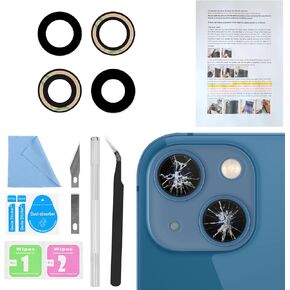 ASDAWN Back Rear Camera Lens Glass Replacement for iPhone 14 Pro Max 6.7 Inches with Pre-Installed Adhesive, ASDAWN Back Camera Lens Glass kit with Installation Manual + Repair Tool Set