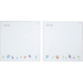 ECR4KIDS Messagestor Magnetic Magnetic Dry-Erase Poard مع مغناطيسات ، 17.5 بوصة × 17.5 بوصة ، لوحة بيضاء مثبتة على الحائط ، نباتية ، عبوة 2