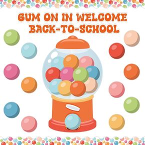 مرحبًا بك مرة أخرى في School Bubble Gumballs Bulletin Board Decoration مجموعة ألوان Gumball Clutouts مع 4 نقاط لاصقة من الصمغية في Bulletin Board Decor