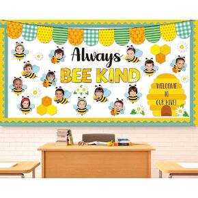 Bee Bulletin Board Set Always Bee Kind Classroom Decorations Honey Daisy DIY Photo Crafts Summer Cutouts for Teachers Students Back to School Kindergarten Wall Door Decors Party Supplies