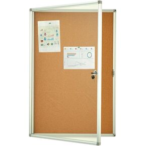 Lockable Dry Erase Board 36x24 Inches Enclosed Bulletin Boards White Board Frame Display Case,with Magnets,for School Message Notice Whiteboard (White Board)